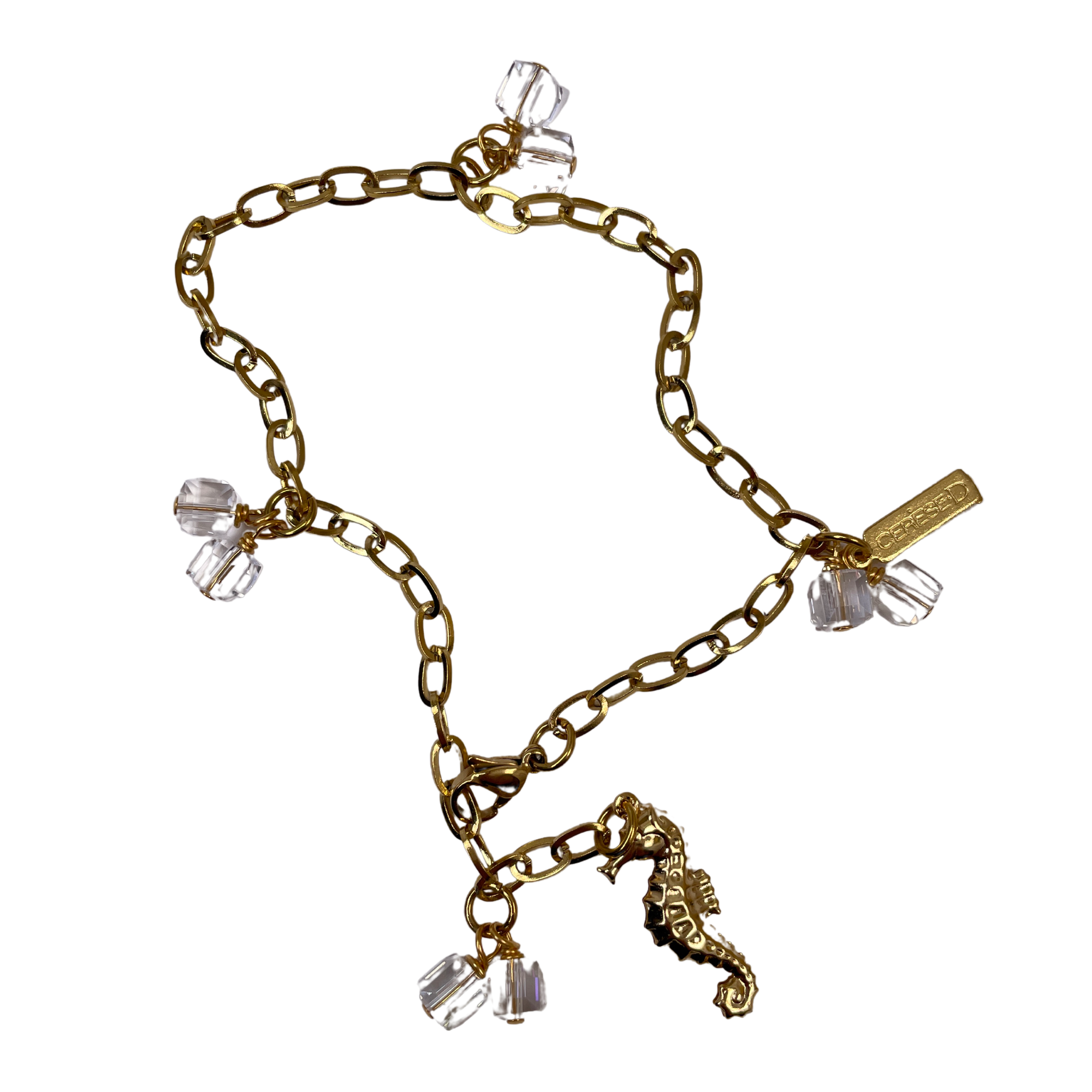 Caribbean Cruise Anklet Anklets Cerese D, Inc. Gold Sea Horse 10"