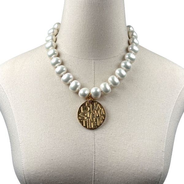 Delta Classic Pearl Single Necklace DELTA Necklaces Cerese D Jewelry Gold Funky 