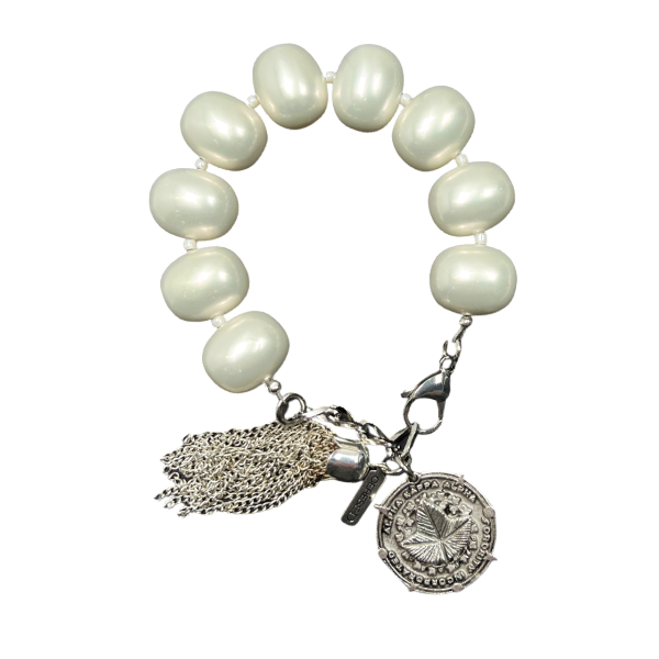 Amazon.com: Steve Madden Pearl Charm Bracelet: Clothing, Shoes & Jewelry