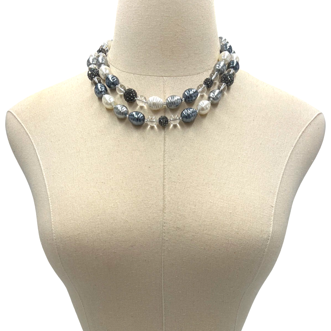 Grey Hype Mixed Necklace Necklaces Cerese D, Inc.   