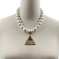 Delta Classic Pearl Single Necklace DELTA Necklaces Cerese D Jewelry Gold Pryamid 