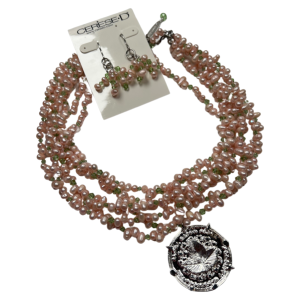 AKA Shy Pearl Necklace AKA Necklaces Cerese D, Inc. Silver  