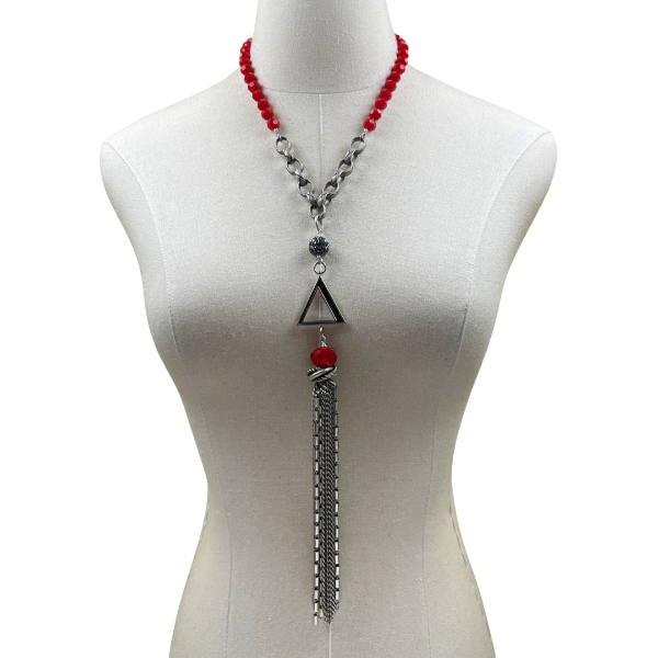 Delta Dear Tassel Chain Necklace DELTA Necklaces Cerese D, Inc.   