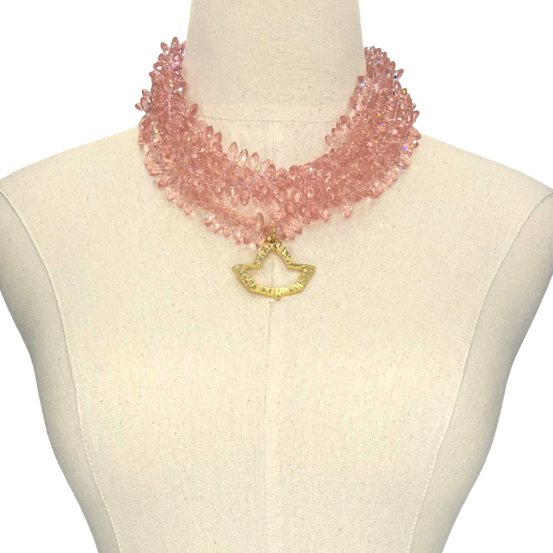 AKA Pink Snaps Necklace AKA Necklaces Cerese D, Inc. Gold  