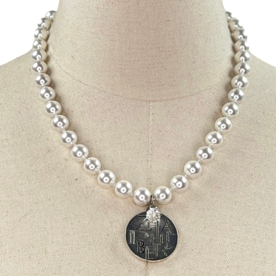 Zeta Classic Pearl 10 Necklace Zeta Necklace Cerese D Jewelry   