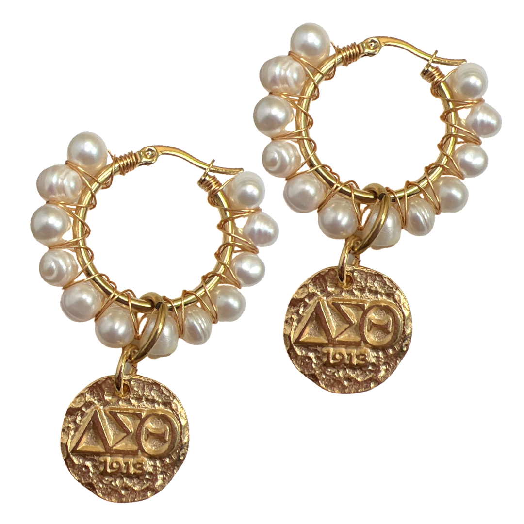 Delta Pleasures Earrings Delta Earrings Cerese D, Inc. Gold  