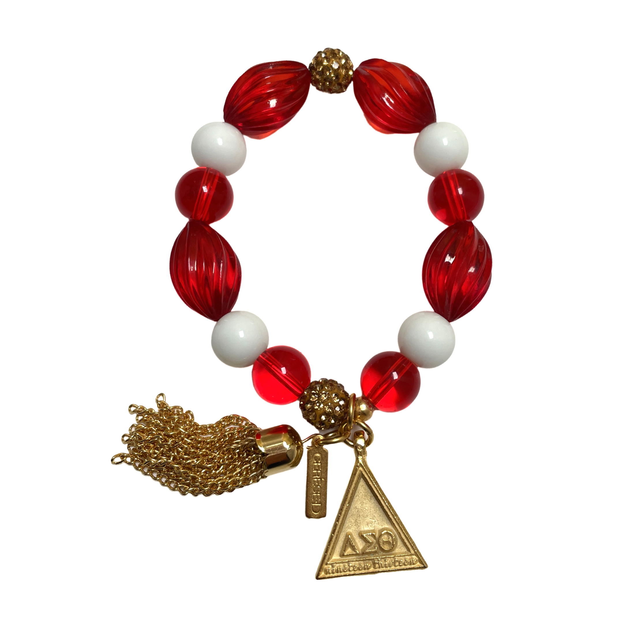 Delta Red Candy Bracelet DELTA Bracelets Cerese D, Inc. Gold  