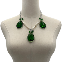 Sublime Beauty Necklace Necklaces Cerese D, Inc. Silver Green 