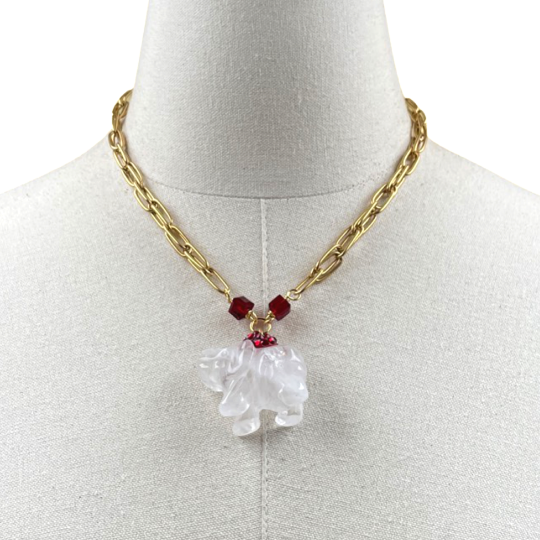 Delta Swarovski Crystal Embellished Elephant Necklace Delta Necklace Cerese D, Inc. Gold  