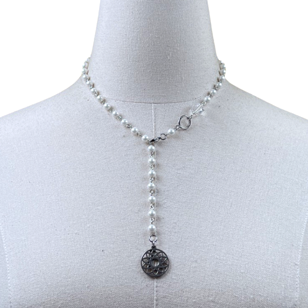 Refined Madrid Freshwater Pearl Necklace Necklaces Cerese D, Inc. Silver  