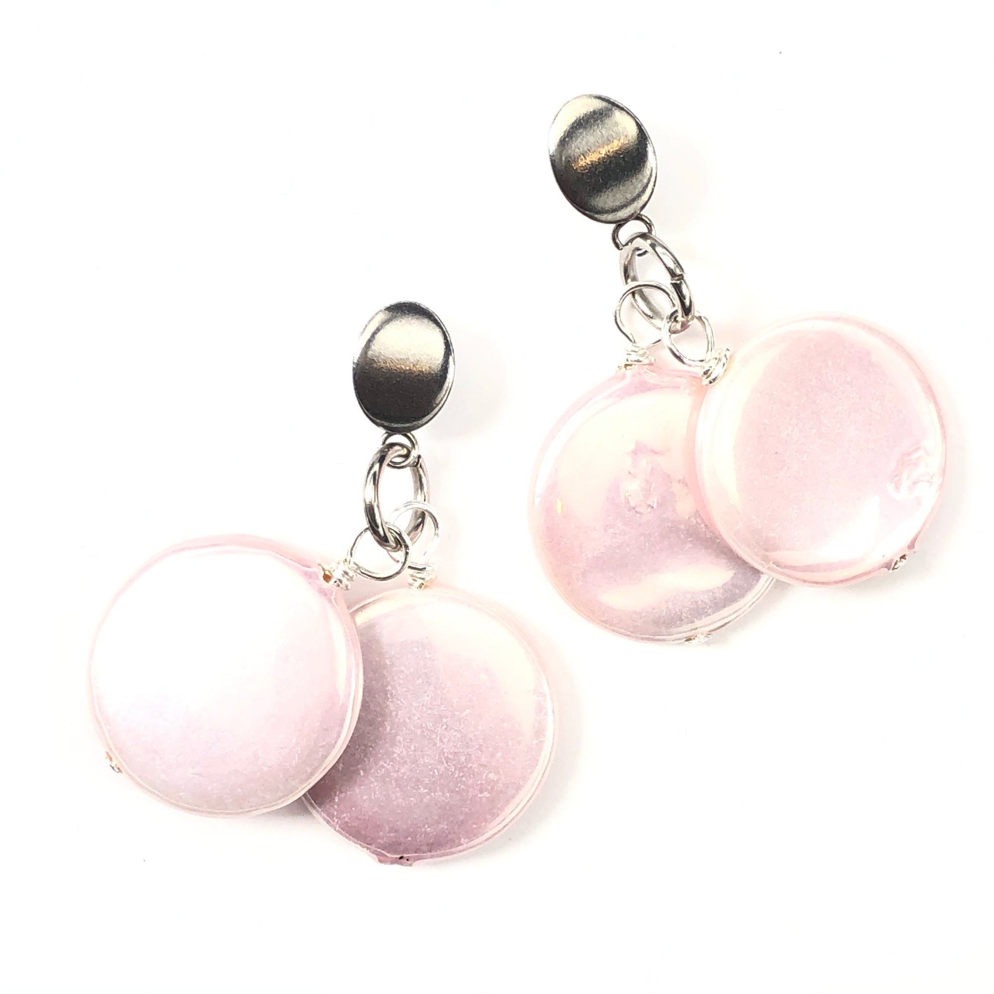 Pink Tint Earrings Earrings Cerese D Jewelry Silver  