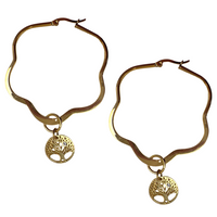Tree of Life Hoop Earrings Earrings Cerese D, Inc.   