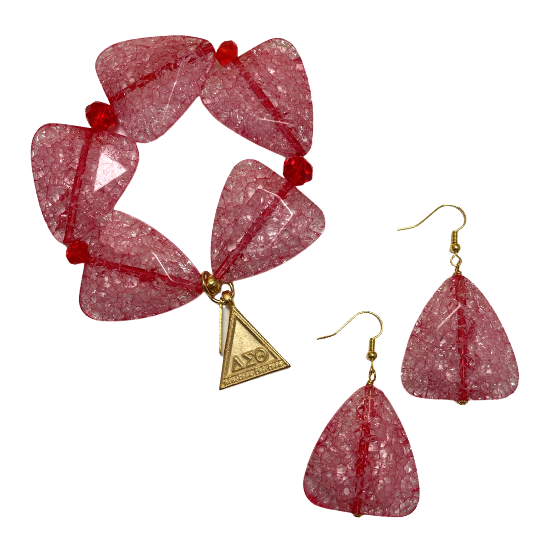 Delta Red Sand Bracelet Earring Set DELTA Bracelets Cerese D, Inc. GOLD  