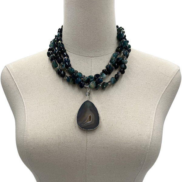 Navy Turq Necklace  Cerese D, Inc.   