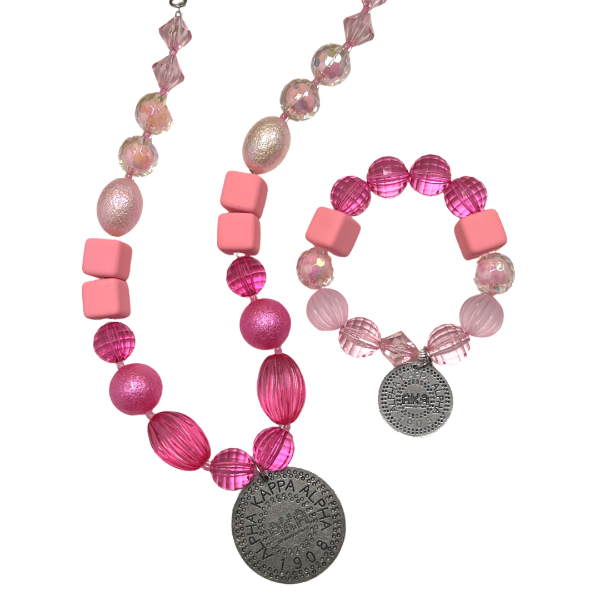 AKA Pink Ombre Necklace Set AKA Necklaces Cerese D, Inc.   