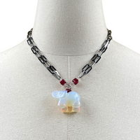 Delta Swarovski Crystal Embellished Elephant Necklace Delta Necklace Cerese D, Inc. Silver  