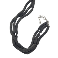 Brushed Black Curve Necklace Necklaces Cerese D, Inc.   