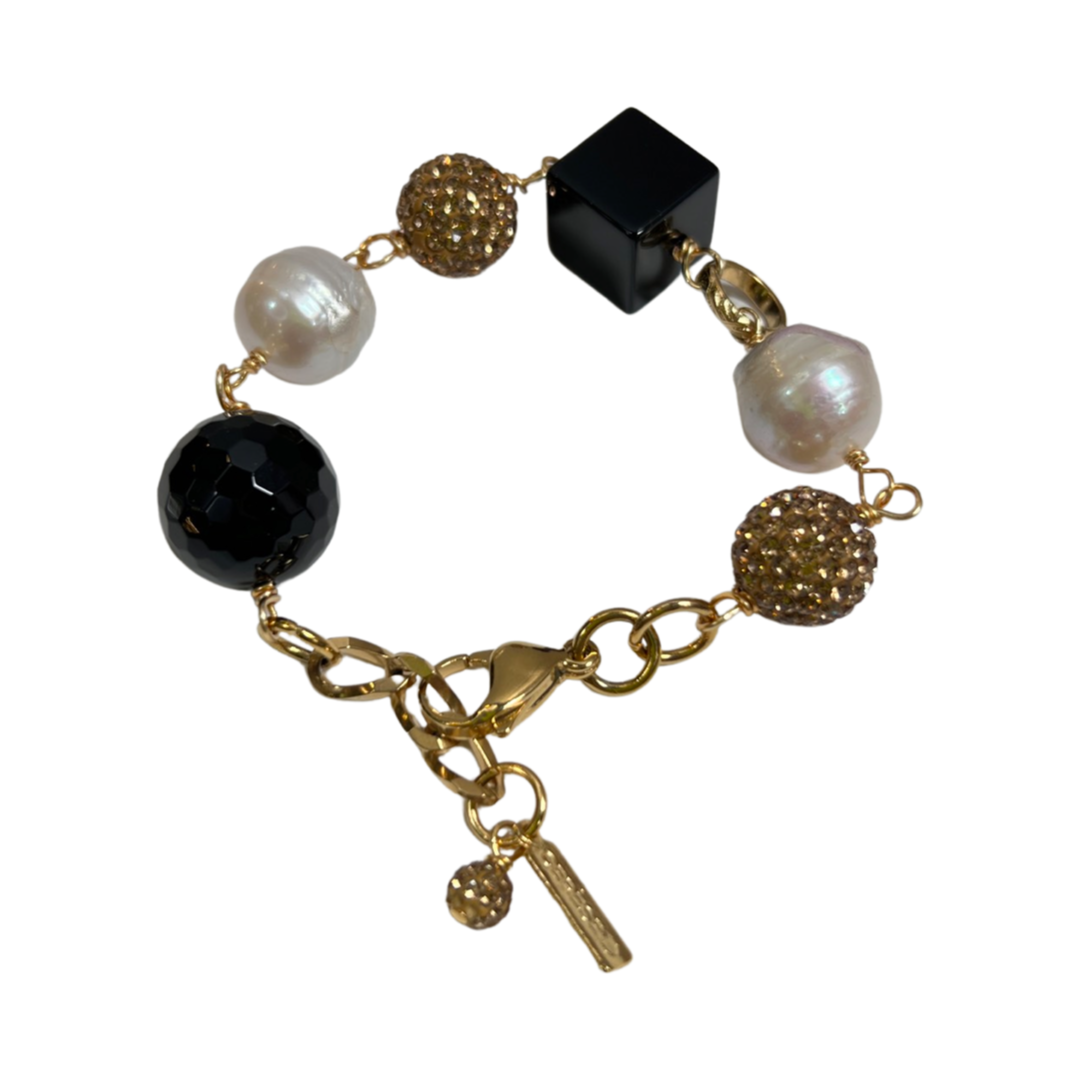 Rich Black Bracelet Bracelets Cerese D, Inc. Gold  