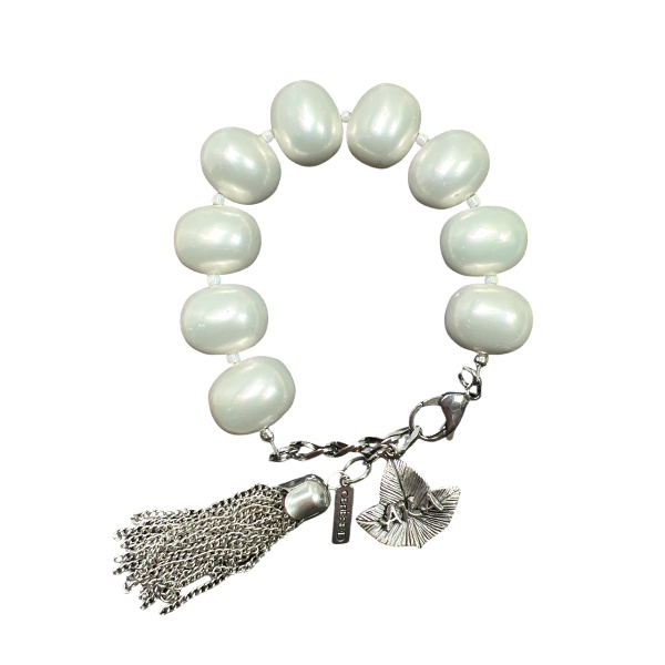 AKA Classic Pearl Bracelet AKA Bracelets Cerese D Jewelry Silver Leaf 