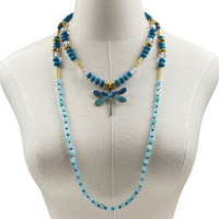 Blue Faceted Jade Crystal and Agate Necklaces Closet Sale Cerese D Jewelry   