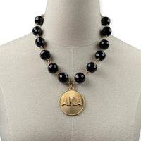 AKA Sweet Black Necklace AKA Necklaces Cerese D, Inc. Gold  