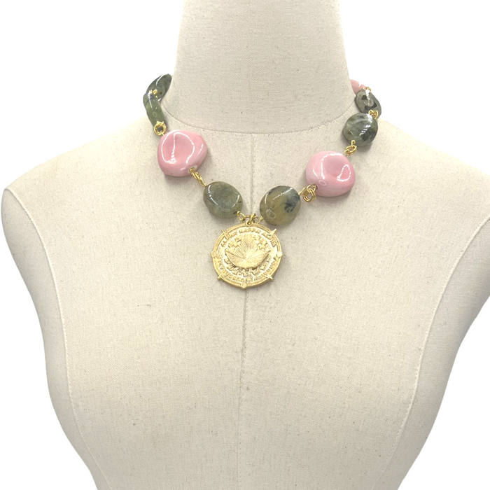 AKA Pink Hop Necklace AKA Necklaces Cerese D, Inc. Gold  