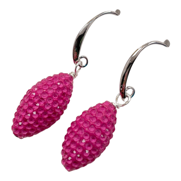 Pink Holiday Earrings Earrings Cerese D, Inc. Silver  
