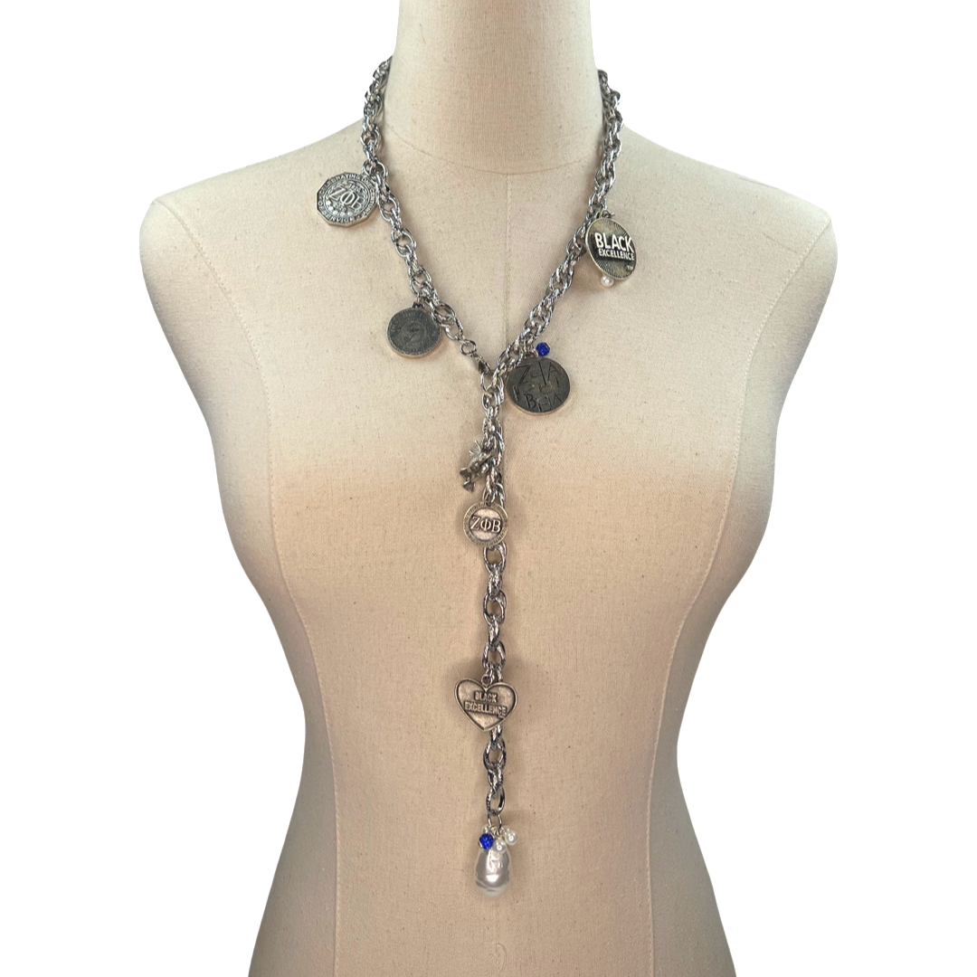 Zeta Charm Lariat Necklace Zeta Necklace Cerese D, Inc.   