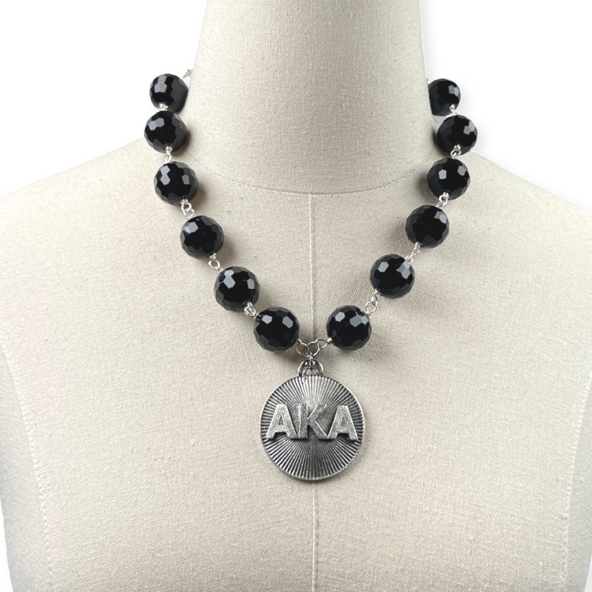AKA Sweet Black Necklace AKA Necklaces Cerese D, Inc. Silver  
