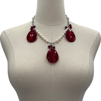 Sublime Beauty Necklace Necklaces Cerese D, Inc. Silver Red 