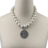 Delta Classic Pearl Single Necklace DELTA Necklaces Cerese D Jewelry Silver Funky 