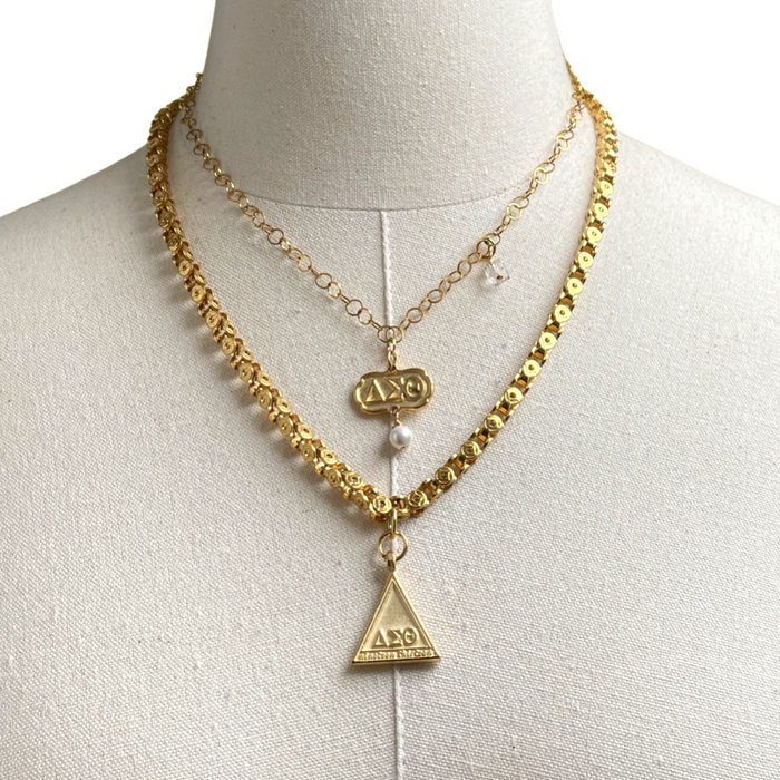 Delta Siamese Necklace DELTA Necklaces Cerese D, Inc. Gold  