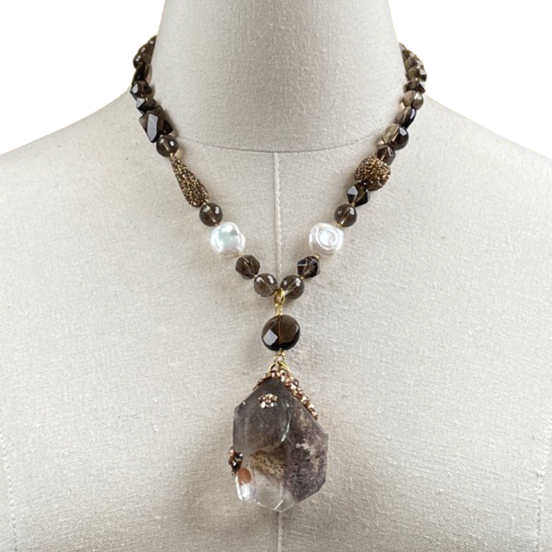 Smoky Quartz Topaz Tangle Necklaces OOAK Cerese D Jewelry Option A  
