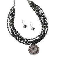 AKA Gloom Multi Strand Crystal Necklace AKA Necklaces Cerese D, Inc.   