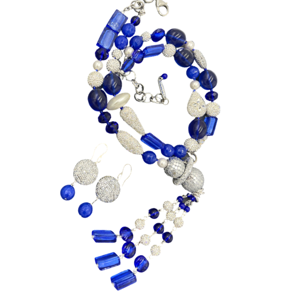 Blue Grand Necklace Necklaces Cerese D, Inc.   