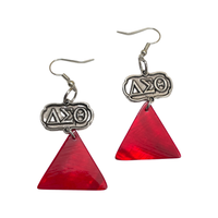 Delta Red Pyramid Earrings Delta Earrings Cerese D, Inc. Silver  