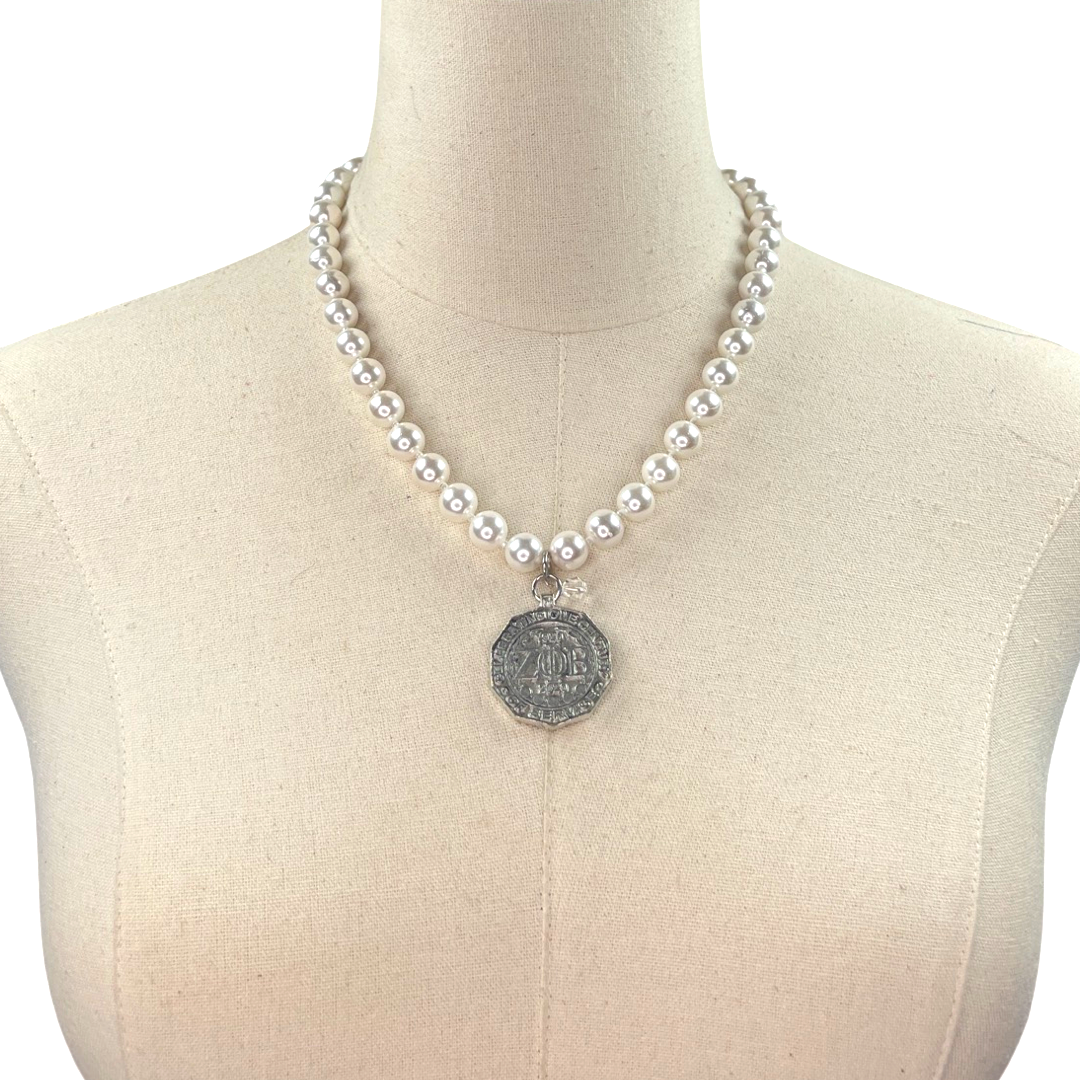 Zeta Classic Pearl 10 Necklace Zeta Necklace Cerese D Jewelry   