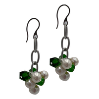 Sublime Beauty Earrings Earrings Cerese D, Inc. Green Silver 