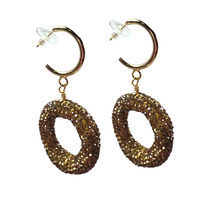 Pave Coil Earring Earrings Cerese D, Inc. Gold  