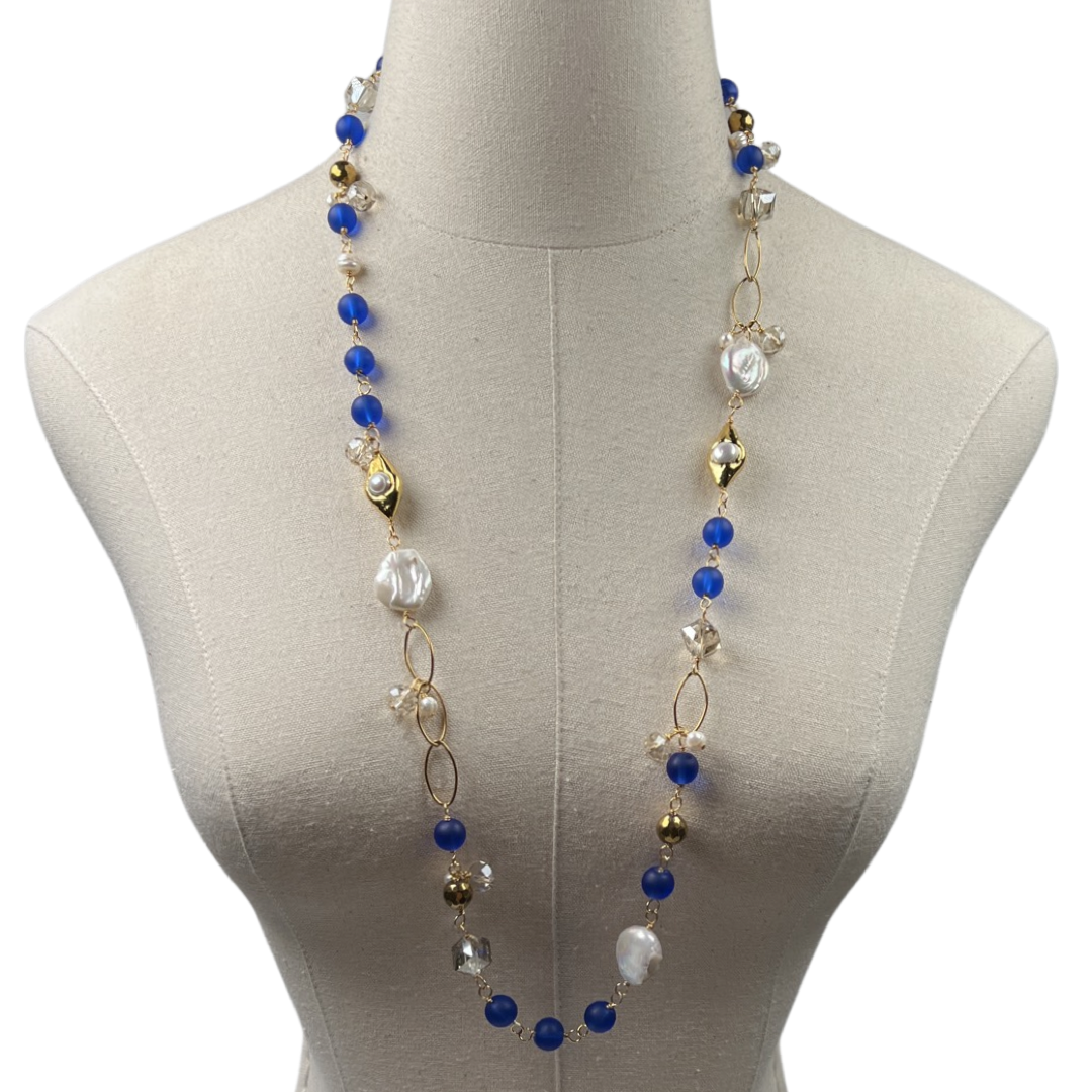 Traffic Blue 2 Necklace Necklaces Cerese D, Inc.   