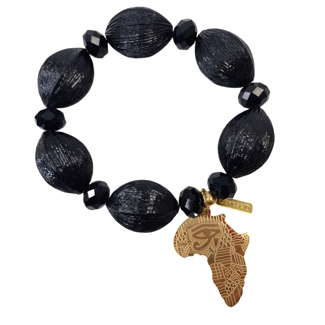 African Wonders Bracelet Black Excellence Cerese D, Inc. Gold  