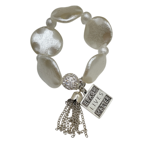 Dove Life Acrylic Stretch Bracelet Zeta OTZ Cerese D, Inc. Option B - Black Lives Matter Average 7"-7.5" 
