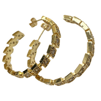 Micro Pave Round Hoop Earring Earrings Cerese D, Inc.   