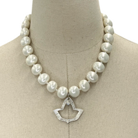 AKA Classic Pearl Single Necklace AKA Necklaces Cerese D Jewelry Silver Open Ivy 