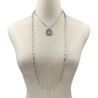 AKA Alluring Ivy Paper Clip Necklace Set AKA Necklaces Cerese D, Inc. Silver  