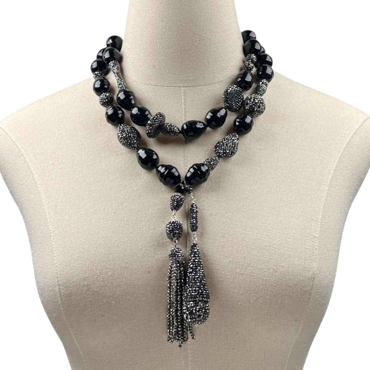 Crumbling Towers Necklace Necklaces Cerese D, Inc. Black  