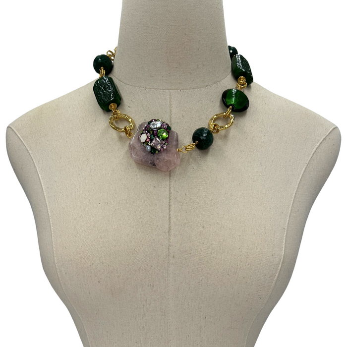 Mixed Green 2 Necklace AKA Necklaces Cerese D, Inc. Gold  
