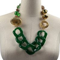 Liam Green Necklace Necklaces Cerese D, Inc. Gold  