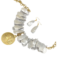 Delta White Shadow Necklace DELTA Necklaces Cerese D, Inc. Gold  