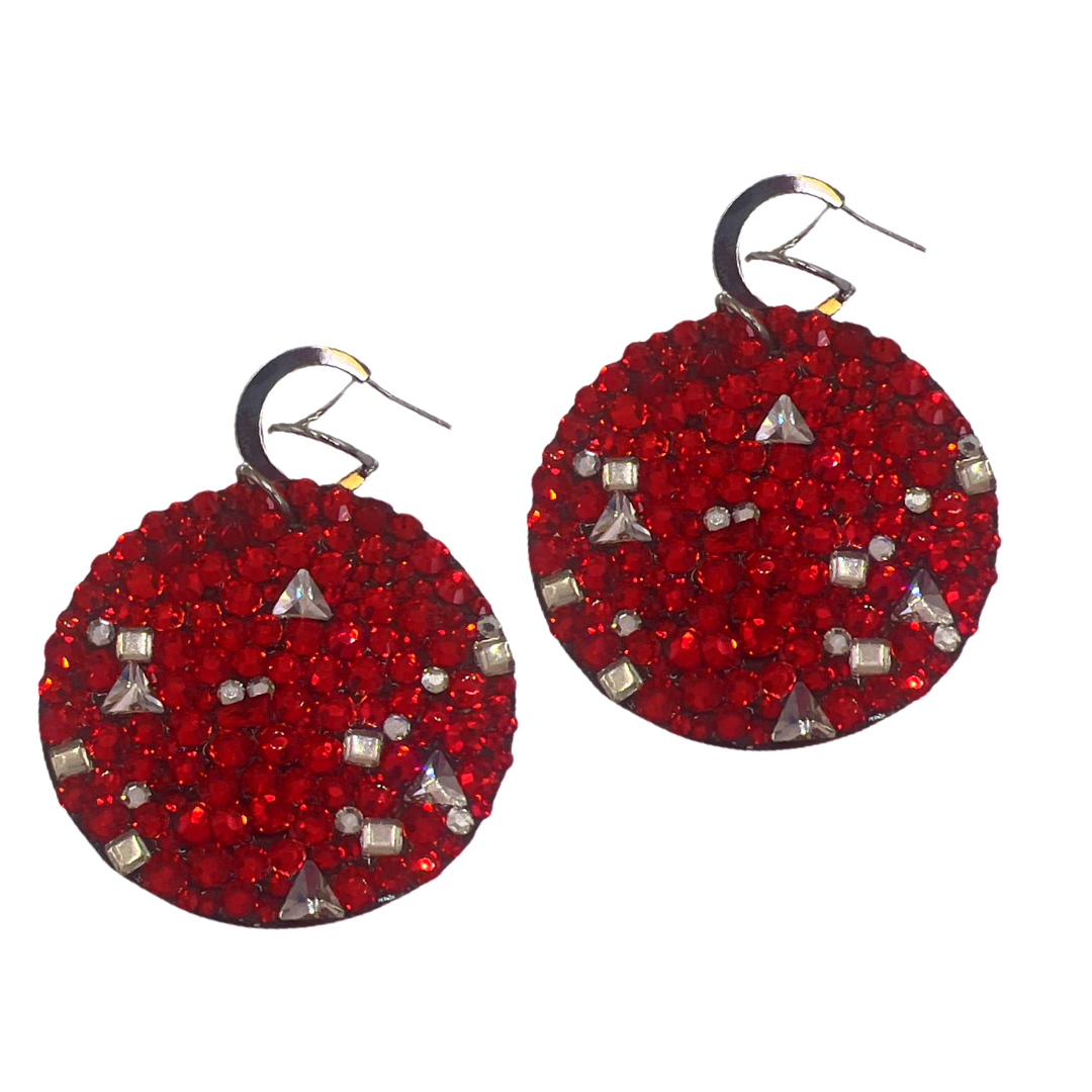 Flash Red Flame Earring Earrings Cerese D, Inc. Silver  